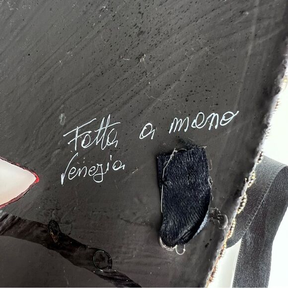 Venetian Mask Volto Musica Gold And Blue And Gold Handmade - Picture 8 of 9